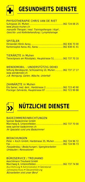 Infomerkblatt Muhen / Hirschthal