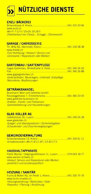 Infomerkblatt Kriens / Obernau