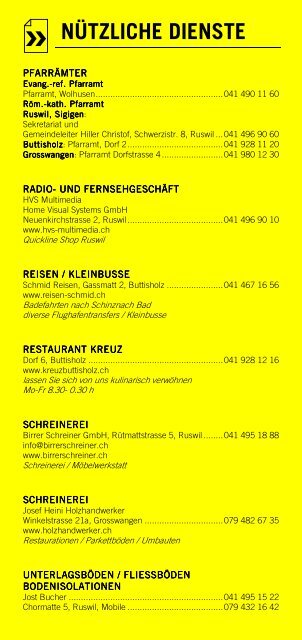 Infomerkblatt Ruswil / Buttisholz / Sigigen / Grosswangen