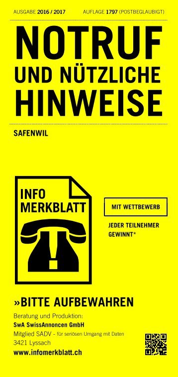 Infomerkblatt Safenwil