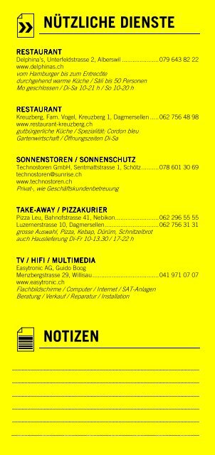 Infomerkblatt Dagmersellen / Buchs / Uffikon und Umgebung