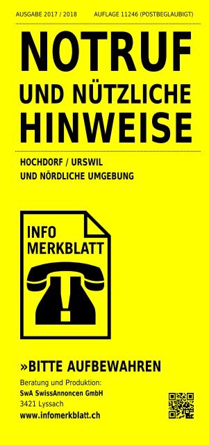 Infomerkblatt Hochdorf / Urswil und nördliche Umgebung