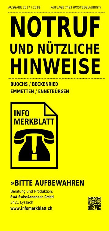 Infomerkblatt Buochs / Beckenried / Emmetten / Ennetbürgen