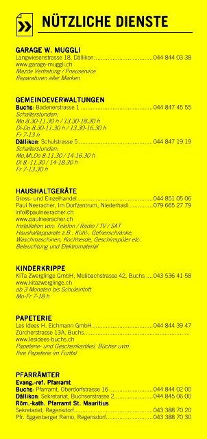Infomerkblatt Buchs ZH-Dällikon