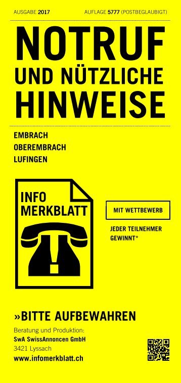 Infomerkblatt Embrach / Oberembrach / Lufingen