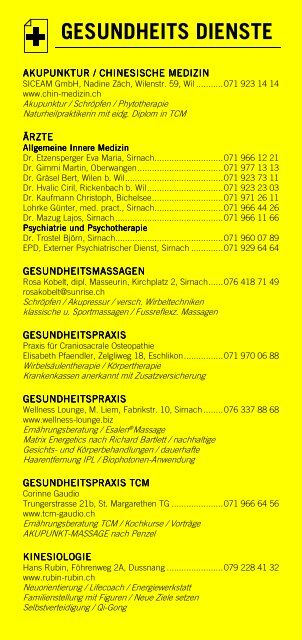 Infomerkblatt Sirnach / Busswil und Umgebung