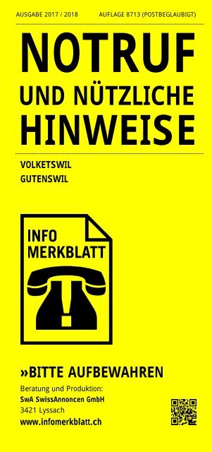 Infomerkblatt Volketswil / Gutenswil