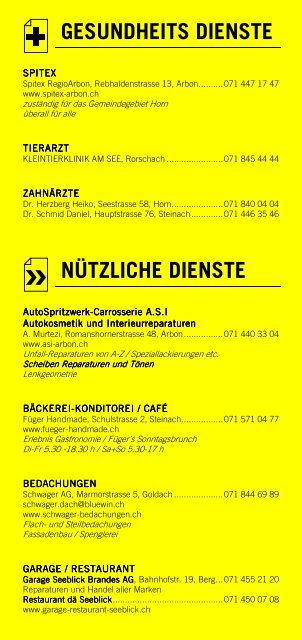 Infomerkblatt Steinach / Horn / Tübach / Berg
