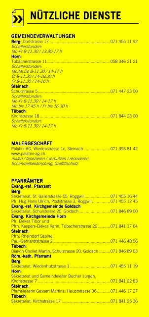 Infomerkblatt Steinach / Horn / Tübach / Berg