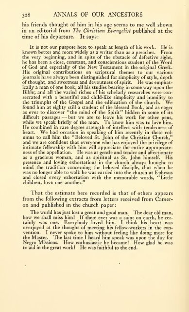 Annals of our ancestors; one hundred and fifty years of history in the ...