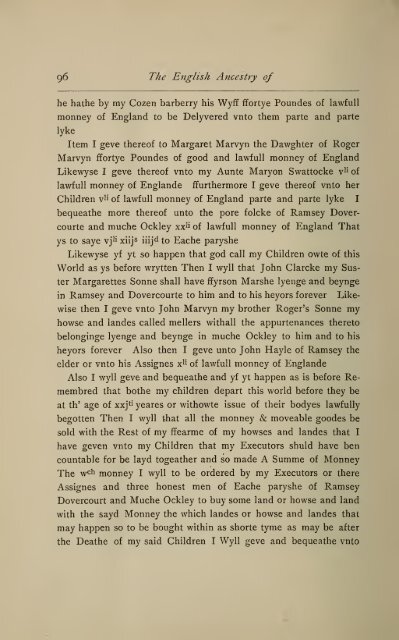 The English ancestry of Reinold and Matthew Marvin of Hartford, Ct ...