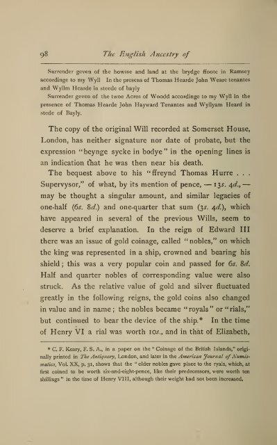 The English ancestry of Reinold and Matthew Marvin of Hartford, Ct ...