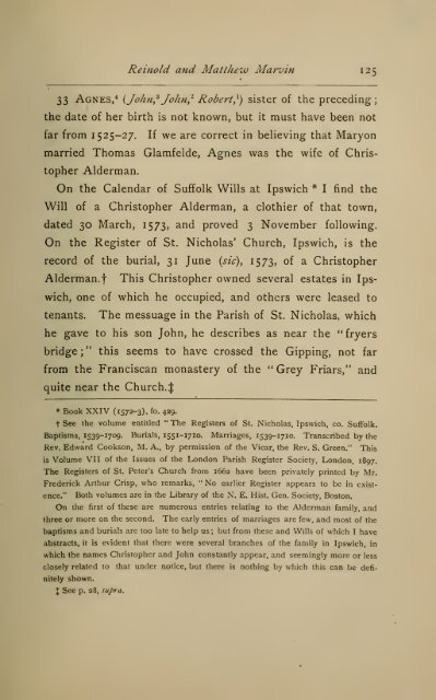 The English ancestry of Reinold and Matthew Marvin of Hartford, Ct ...