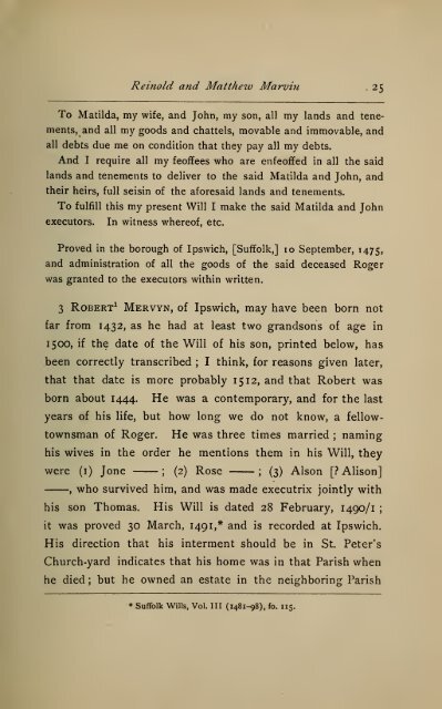 The English ancestry of Reinold and Matthew Marvin of Hartford, Ct ...