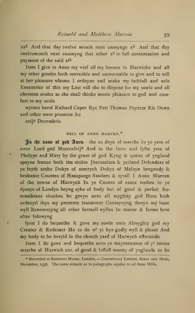 The English ancestry of Reinold and Matthew Marvin of Hartford, Ct ...