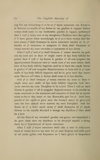 The English ancestry of Reinold and Matthew Marvin of Hartford, Ct ...