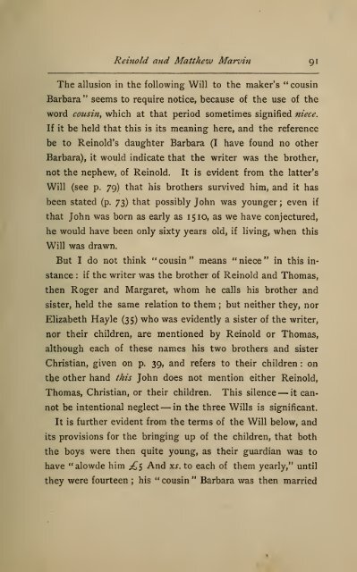 The English ancestry of Reinold and Matthew Marvin of Hartford, Ct ...