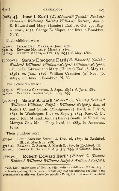 The Earle family : Ralph Earle and his descendants