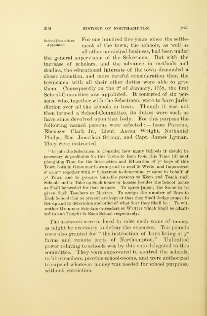 History of Northampton, Massachusetts, from its settlement in 1654;