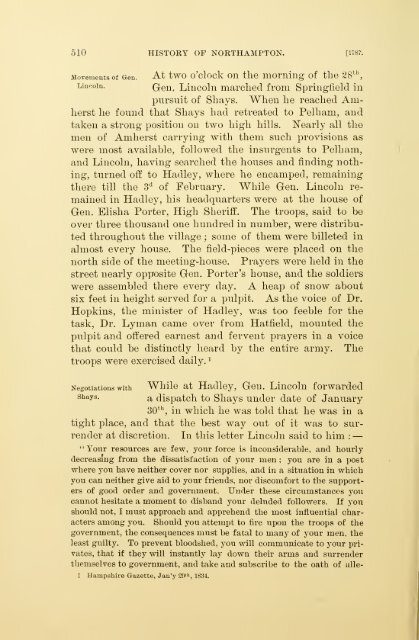 History of Northampton, Massachusetts, from its settlement in 1654;