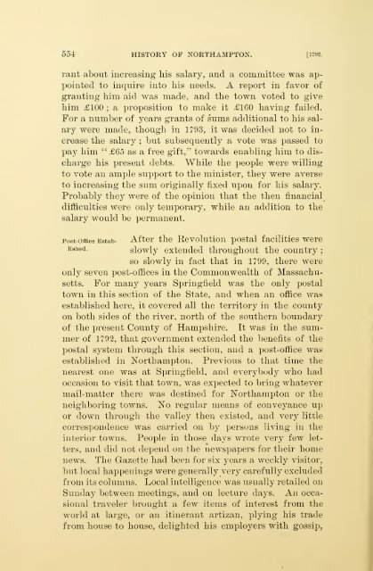 History of Northampton, Massachusetts, from its settlement in 1654;