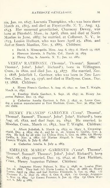 Rathbone genealogy