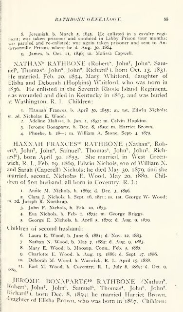 Rathbone genealogy