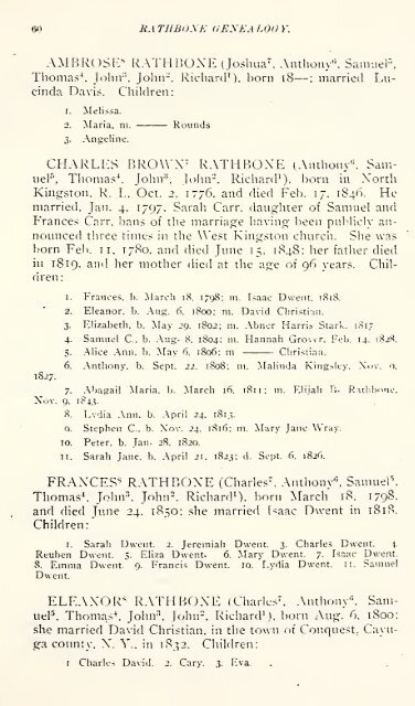 Rathbone genealogy