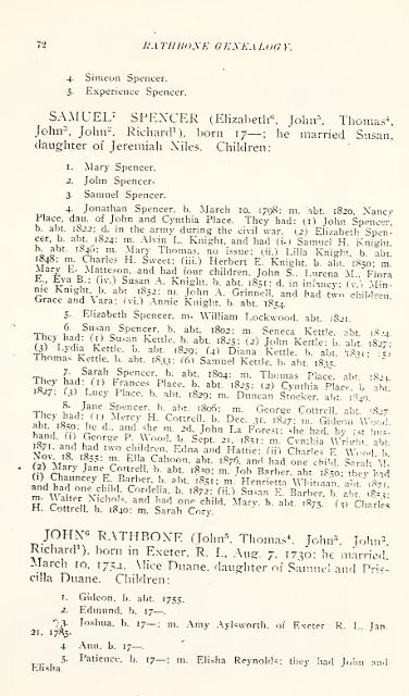 Rathbone genealogy