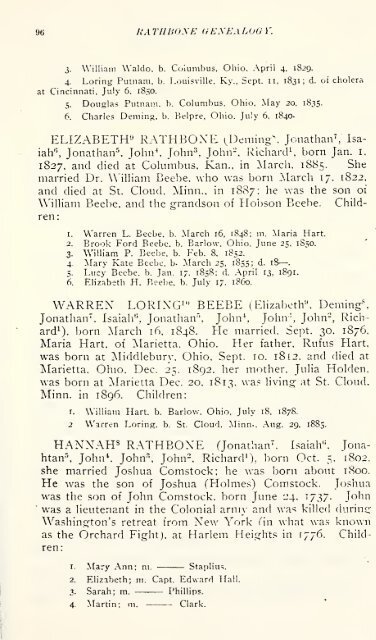 Rathbone genealogy