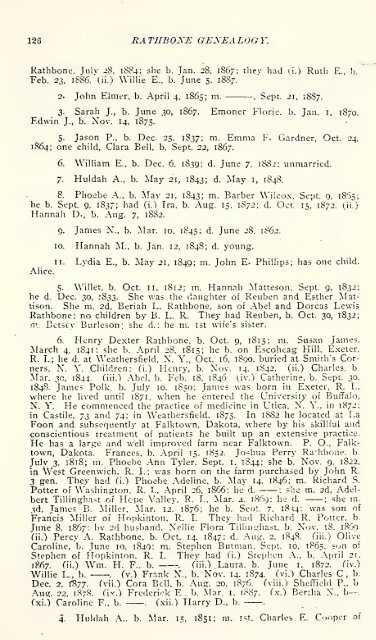 Rathbone genealogy