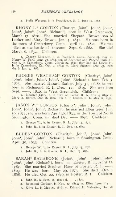 Rathbone genealogy