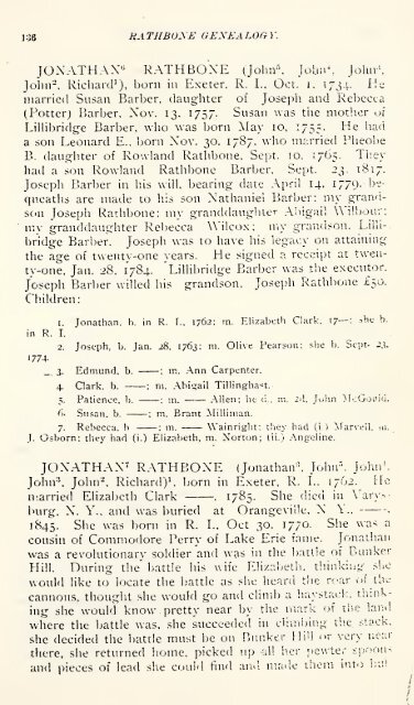 Rathbone genealogy