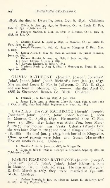 Rathbone genealogy