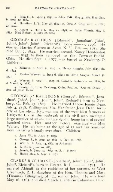 Rathbone genealogy