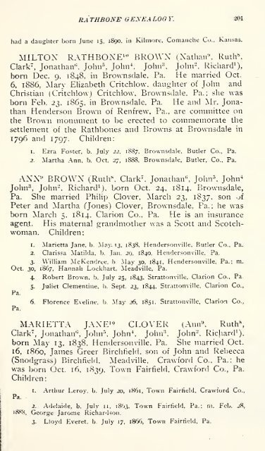 Rathbone genealogy