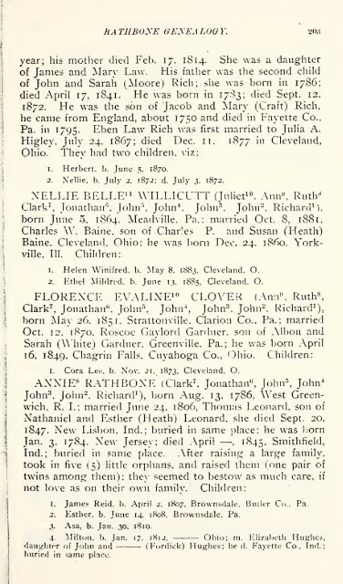 Rathbone genealogy