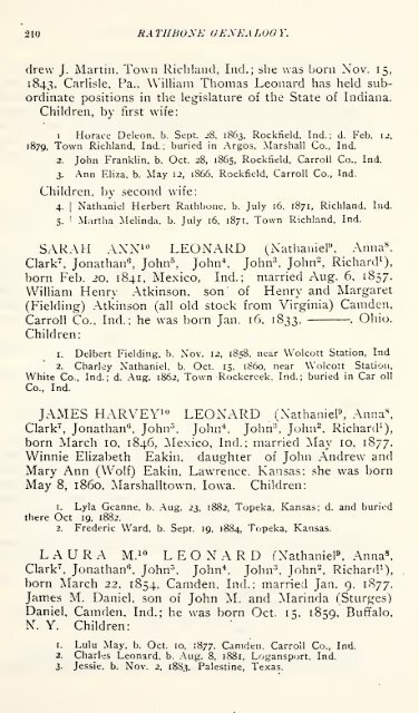 Rathbone genealogy