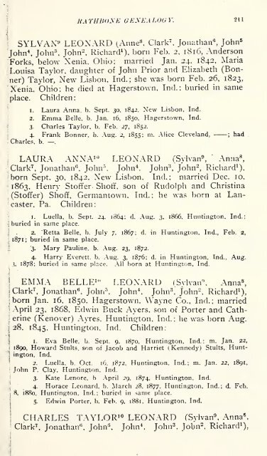 Rathbone genealogy