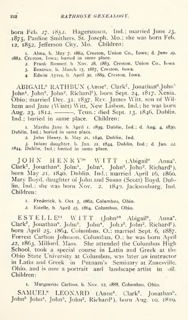 Rathbone genealogy