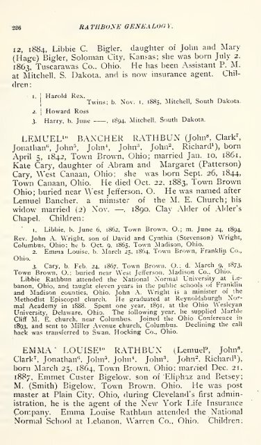 Rathbone genealogy