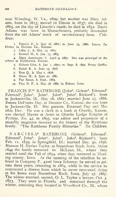 Rathbone genealogy