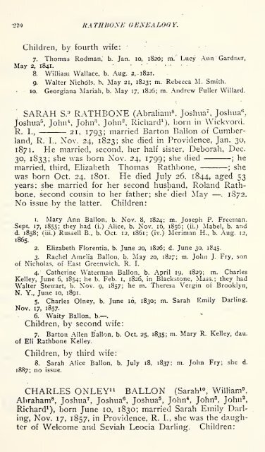 Rathbone genealogy