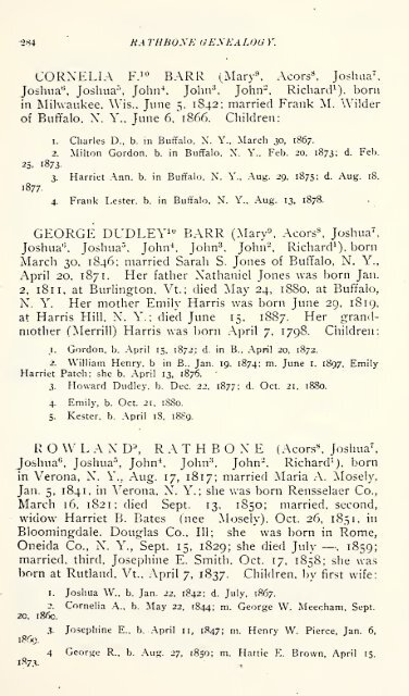 Rathbone genealogy