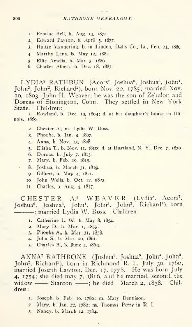 Rathbone genealogy