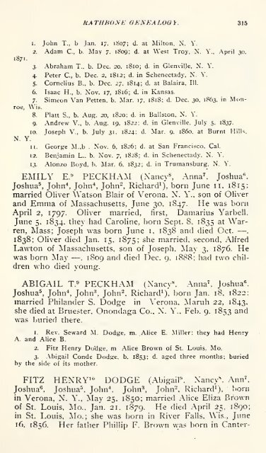 Rathbone genealogy