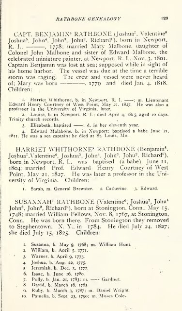 Rathbone genealogy