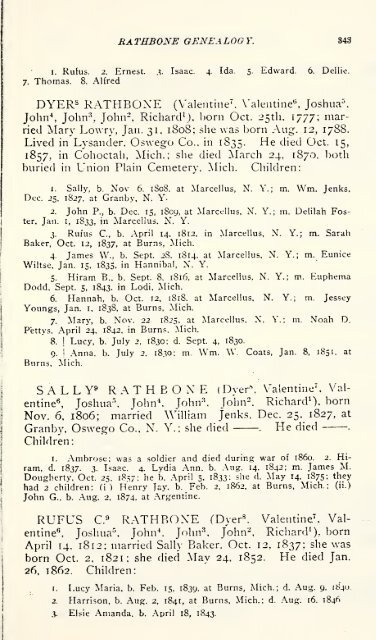 Rathbone genealogy