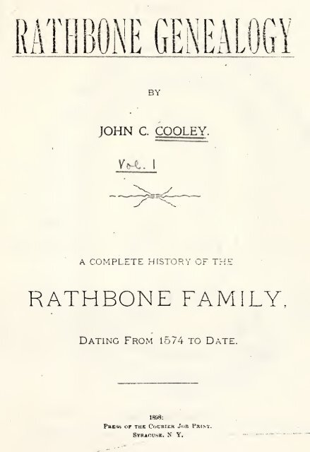 Rathbone genealogy