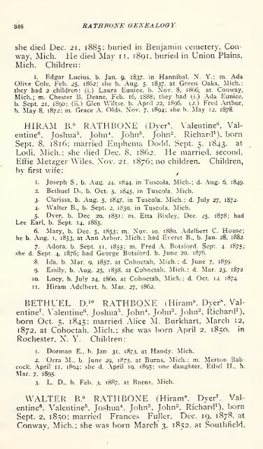 Rathbone genealogy